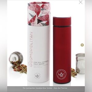 Teabloom Ruby Red Insulated Brew Tumbler/Travel Flask